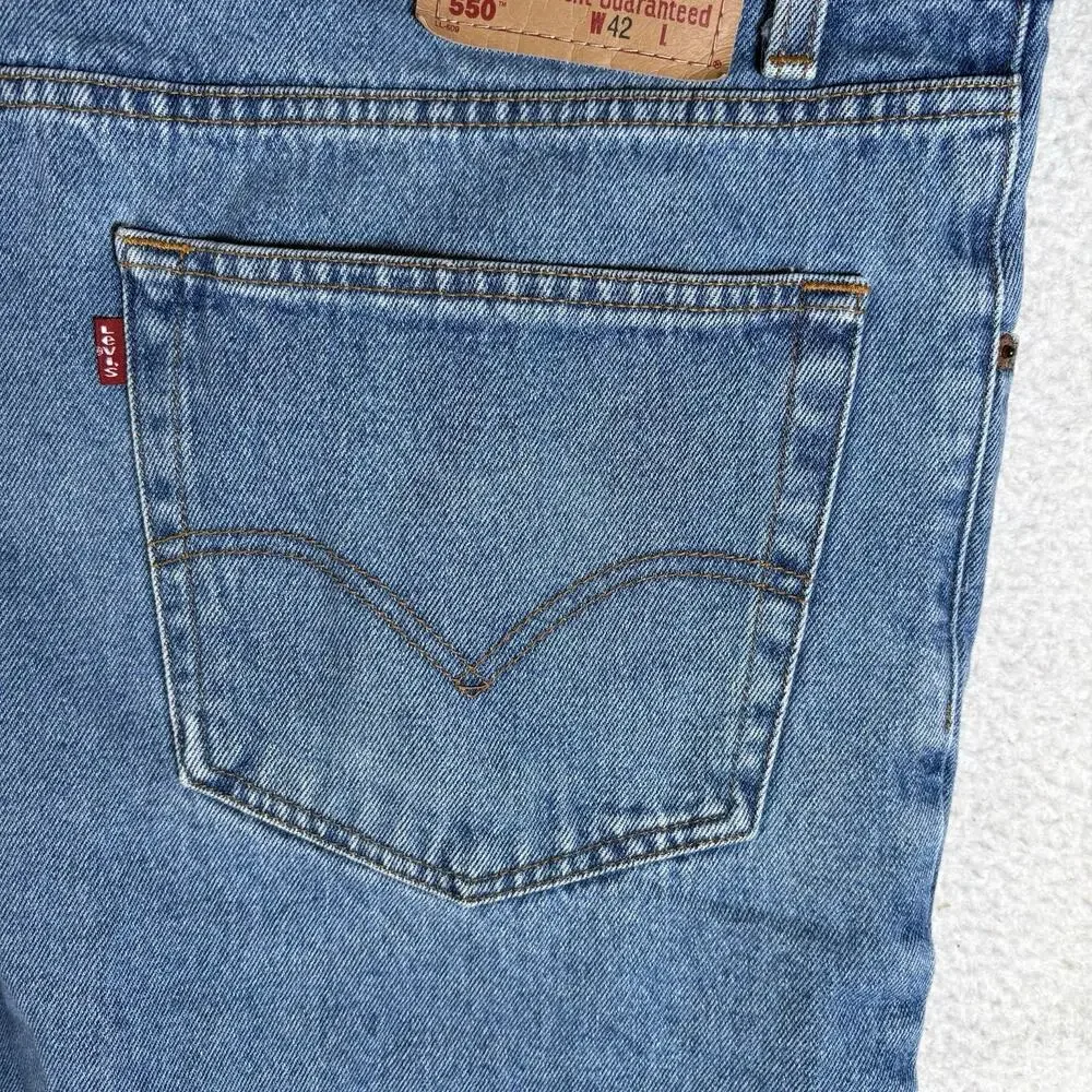 Vintage 550 Denim Jorts Levis Shorts Mens 42 Relaxed Y2k Dad Batwing Paper Tag